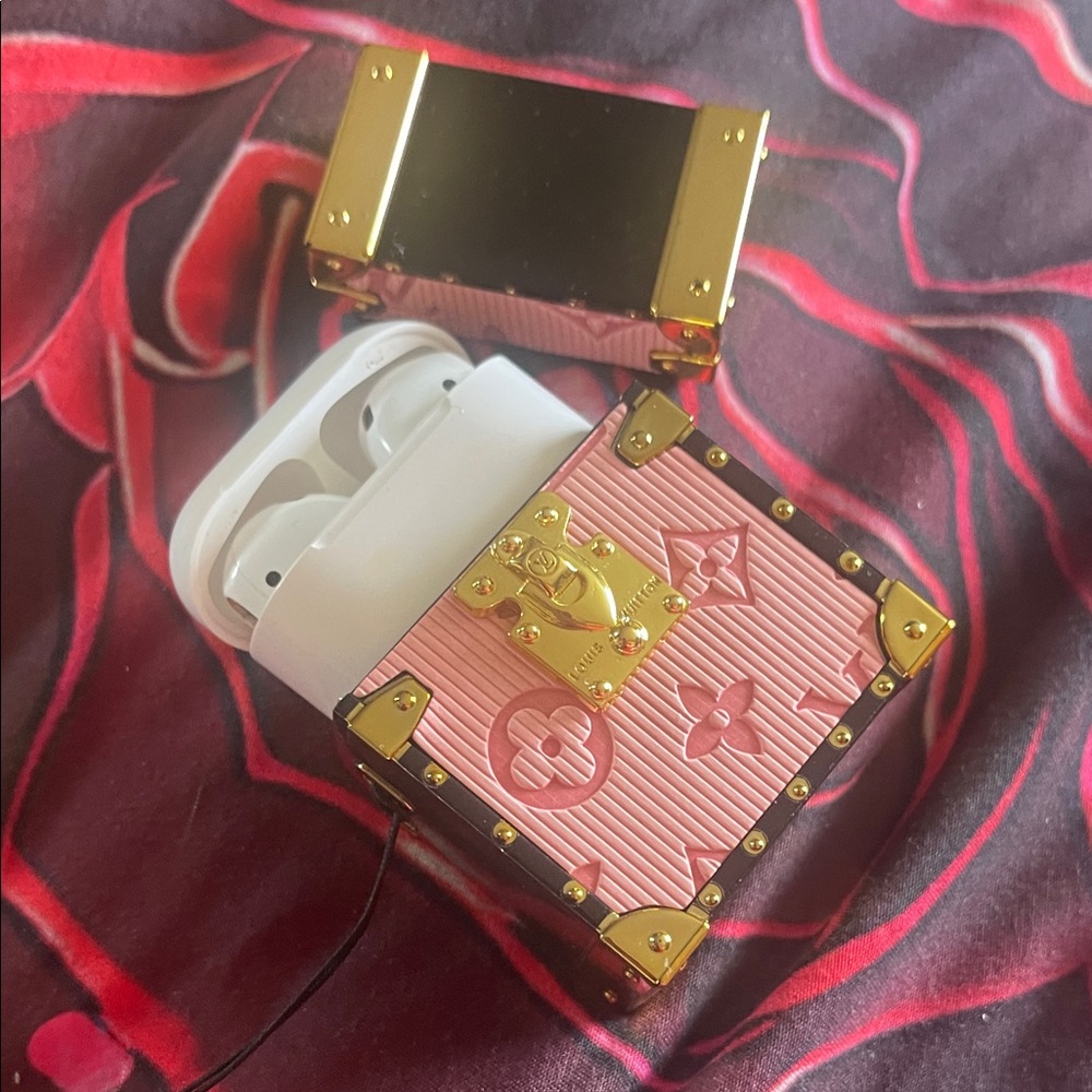 Louis Vuitton Pink and Gold Earbud Case